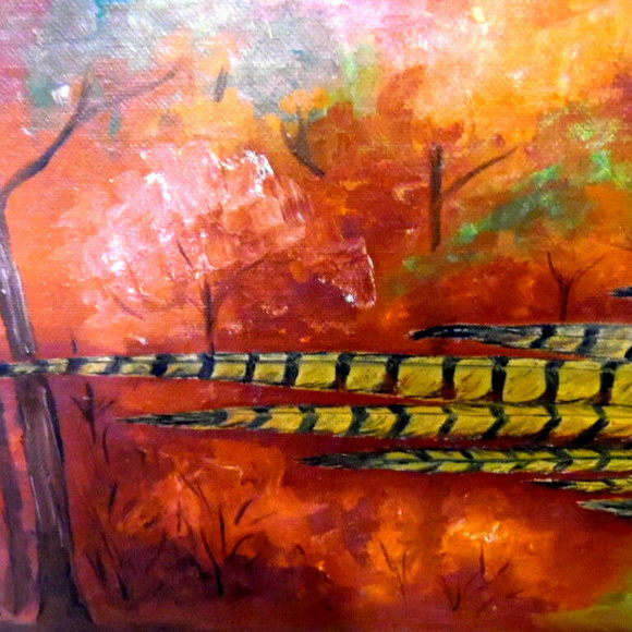 Original Fall trees Art Farm Wall Art Bird